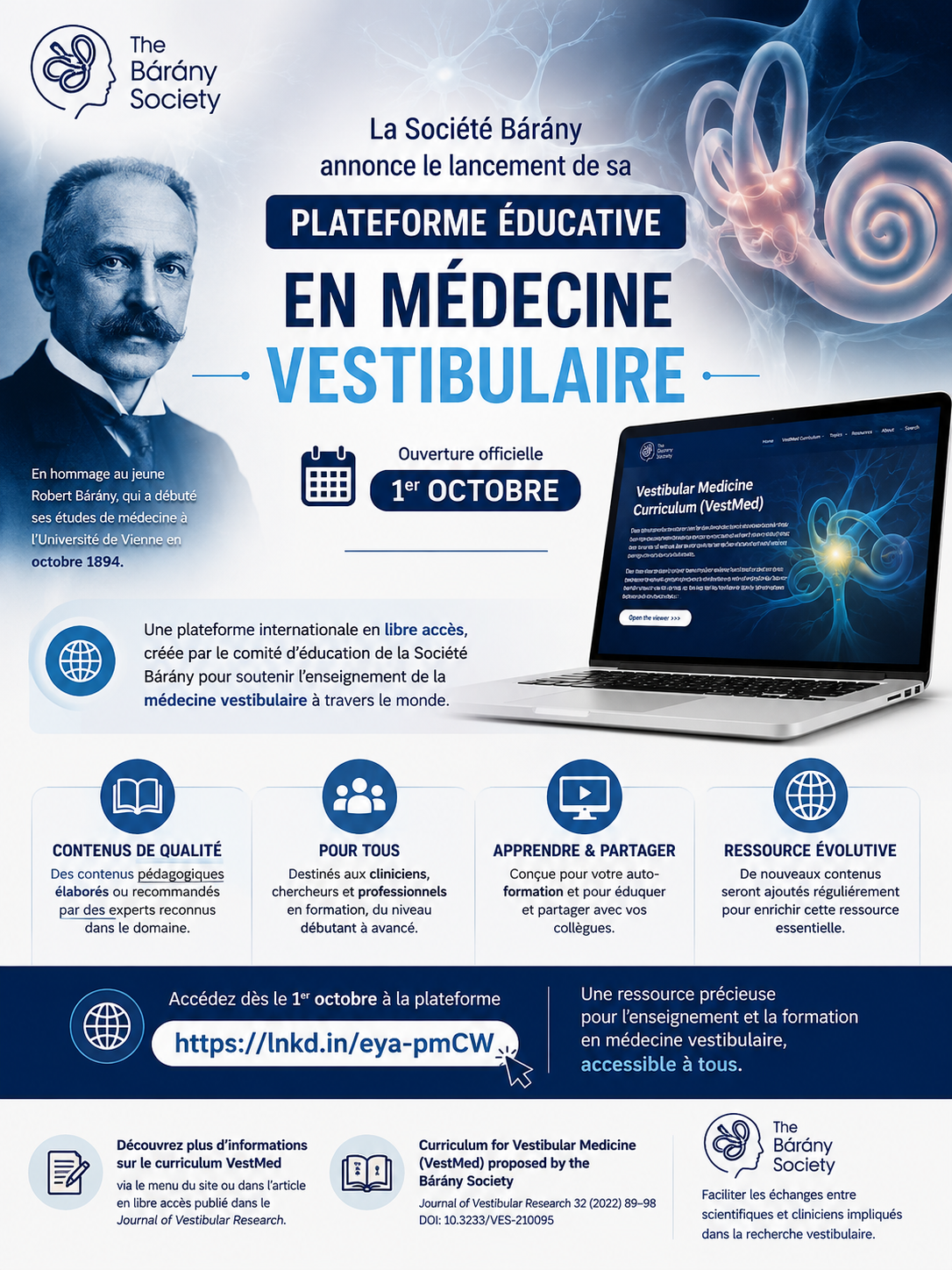 La Société Bárány lance sa plateforme éducative en médecine vestibulaire